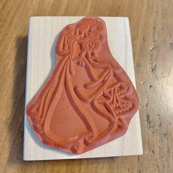 Disney Snow White Rubber Stamp All Night Media Wood Base - Picture 5 of 8